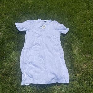 Splendid Womens Tawni Mini Shift Dress White‎ Chambray Pockets Boho NWT $158 XS